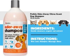 Petkin Odor-Away Citrus Scent Dog Shampoo, 1000 ml at ithinkpets.com (2)