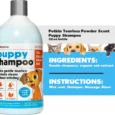 Petkin Tearless Powder Scent Puppy Shampoo, 1000 ml