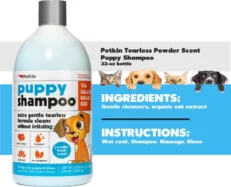 Petkin Tearless Powder Scent Puppy Shampoo, 1000 ml at ithinkpets.com (2)