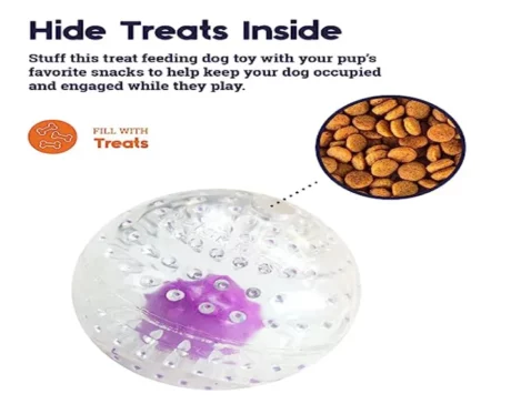 Petstages Nubbiez Treat & Squeak Dog Ball, Purple, Large at ithinkpets.com (2)