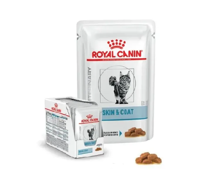 Royal Canin Veterinary Diet Skin and Coat Cat Wet Food, 85 Gms at ithinkpets.com (1) (1)