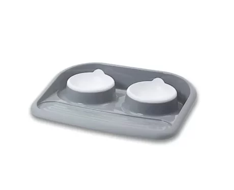 Savic Butler Food Serving Tray, 2 x 300 ml Bowl at ithinkpets.com (1)
