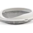 Savic Figaro Oval Cat Litter Tray with Rim, 22 inch, Cold Grey