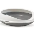 Savic Figaro Oval Cat Litter Tray with Rim, 22 inch, Cold Grey