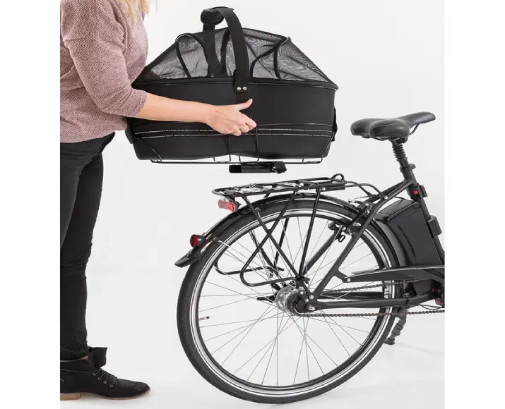 Trixie Bicycle Black Basket for Wide Bike Racks Hold Upto 8 kg, 29 X 49 X 60 cm at ithinkpets.com (3)