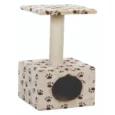 Trixie Junior Zamora Scratching Post with Paw Print Toy for Cats, Beige