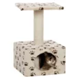 Trixie Junior Zamora Scratching Post with Paw Print Toy for Cats, Beige