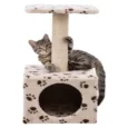 Trixie Junior Zamora Scratching Post with Paw Print Toy for Cats, Beige