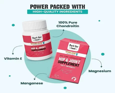 Vivaldis Bark Out Loud Hip & Joint Supplement for Dogs, 10 Tabs at ithinkpets.com (2)
