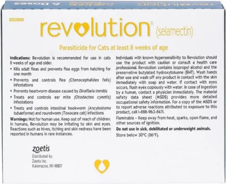 Zoetis Revolution Cat Spot on 0.75ml, 3 pipettes at ithinkpets.com (2)