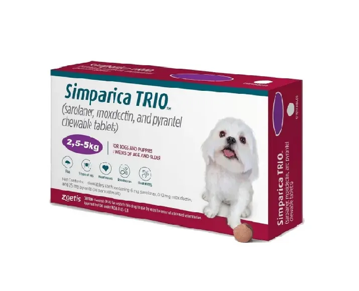 Zoetis Simparica Trio Chewable tablet for dogs, (2.5 – 5 Kg Weight) at ithinkpets.com (1) (1)