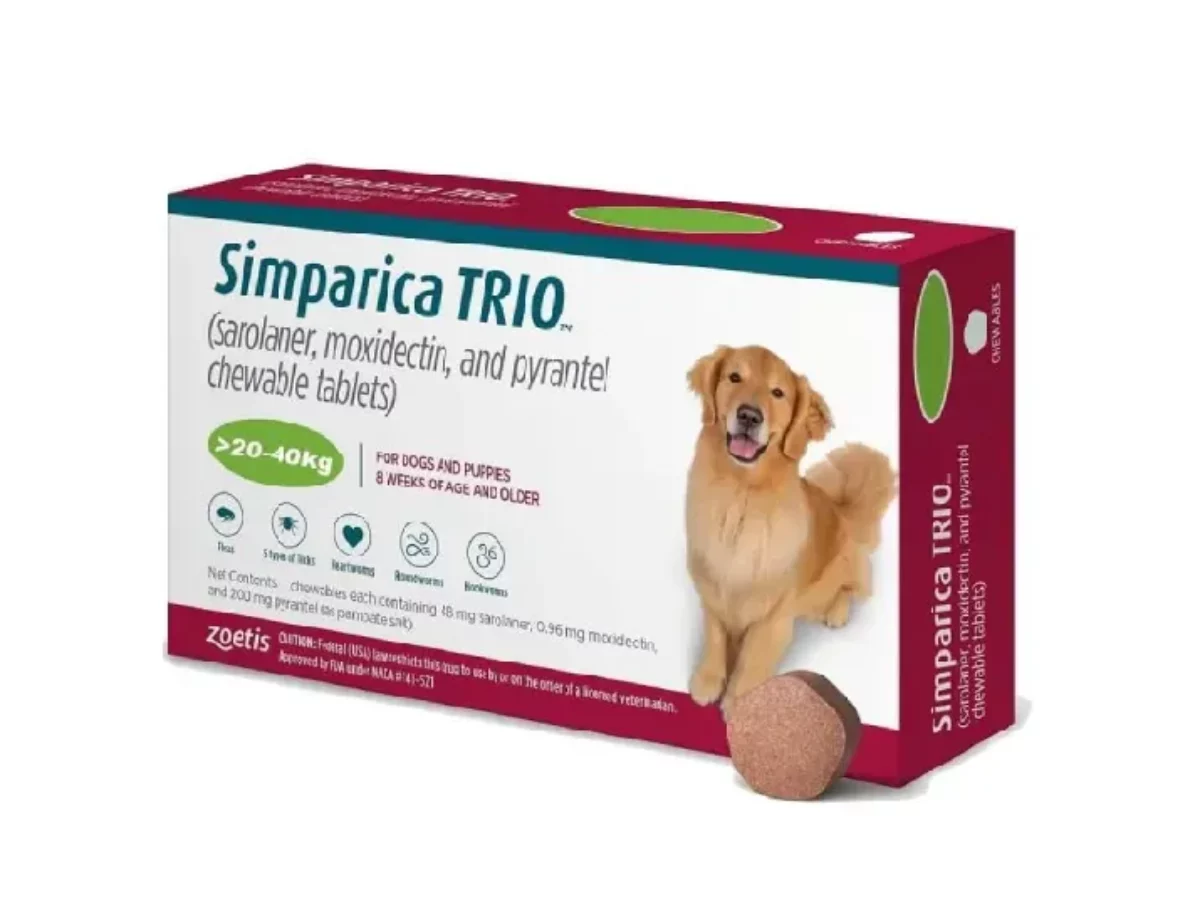 Zoetis Simparica Trio Chewable tablet for dogs, (20 40 Kg Weight)
