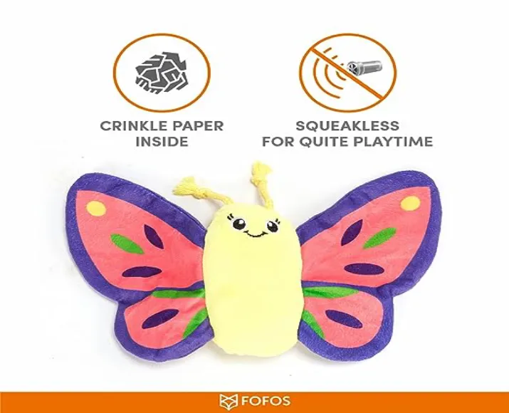 Fofos Butterfly Caterpillar Reversible Dog Plush Toy at ithinkpets.com (4)