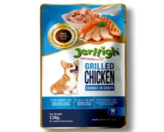JerHigh Chicken Grilled in Gravy and Chicken And Liver in Gravy Dog Wet Food Combo at ithinkpets.com (2) (1)