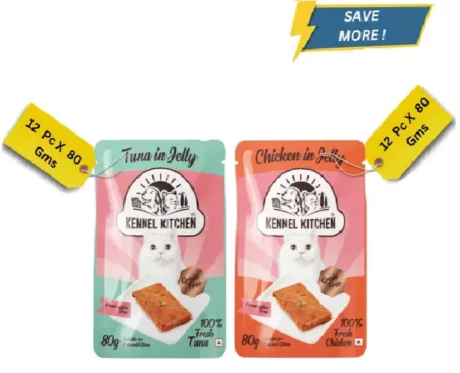 Kennel Kitchen Tuna in Jelly and Chicken in Jelly Kitten & Adult Wet Cat Food Combo (12+12) at ithinkpets.com (1)