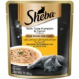 Me-O Delite Tuna with Bonito in Jelly and Sheba Tuna Pumpkin & Carrot In Gravy Rich Premium Adult Fine Cat Wet Food Combo