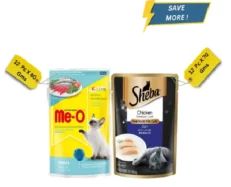 Me-O Delite Tuna with Crab Sticks in Jelly and Sheba Fish with Sasami Premium Cat Wet Food Combo at ithinkpets.com (1) (1)