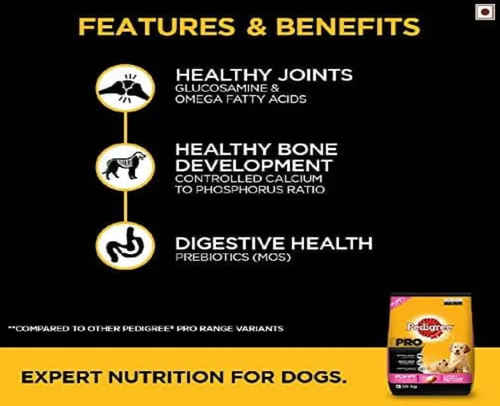 Pedigree PRO Large Breed Puppy Dry Food and Chicken Flavour Biscrok Treat Combo (3kg +900g) at ithinkpets.com (8)