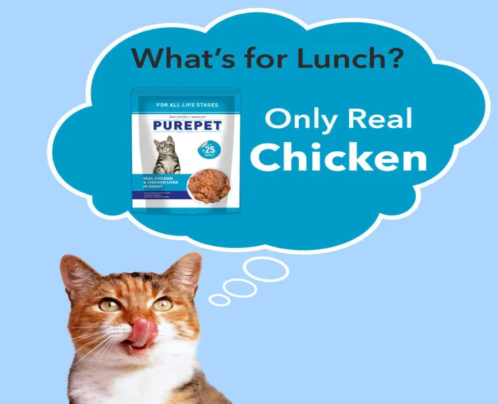 Purepet Real Chicken & Chicken Liver in Gravy Cat Wet Food, 70 Gms at ithinkpets.com (2)