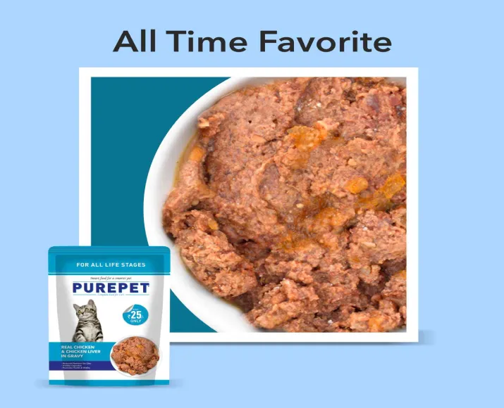 Purepet Real Chicken & Chicken Liver in Gravy Cat Wet Food, 70 Gms at ithinkpets.com (4)