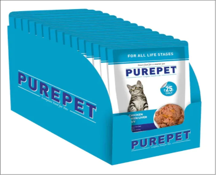 Purepet Real Chicken & Chicken Liver in Gravy Cat Wet Food, 70 Gms at ithinkpets.com (6)