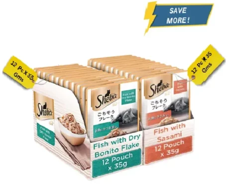 Sheba Fish with Sasami & Fish with Dry Bonito Flake Cat Wet Food Combo at ithinkpets.com (1)