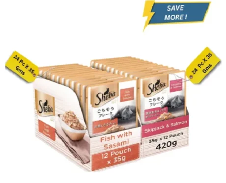 Sheba Fish with Sasami and Skipjack & Salmon Fish Mix Cat Wet Food Combo (24+24) at ithinkpets.com (1)