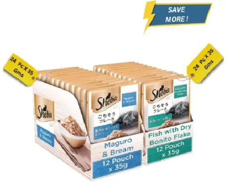 Sheba Maguro Bream Fish and Fish with Dry Bonito Flake Cat Wet Food Combo at ithinkpets.com (1) (1)