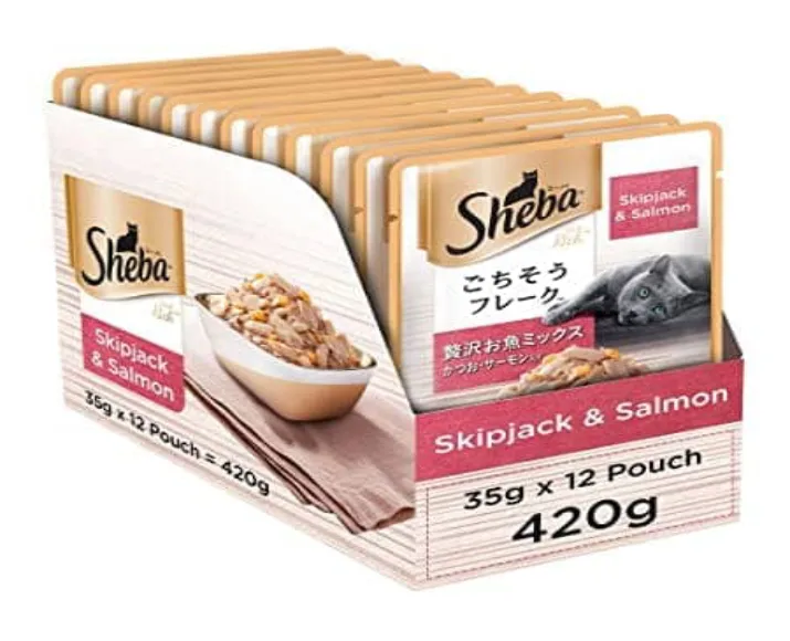 Sheba Skipjack Salmon Fish Mix and Fish with Dry Bonito Flake Cat Wet Food Combo (24+24) at ithinkpets.com (2)