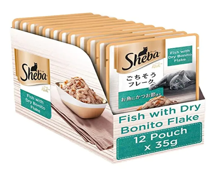 Sheba Skipjack Salmon Fish Mix and Fish with Dry Bonito Flake Cat Wet Food Combo (24+24) at ithinkpets.com (3)