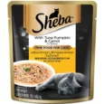 Sheba Tuna Pumpkin Carrot and Chicken With Tuna Adult Cat Wet Food Combo, 48 Pcs