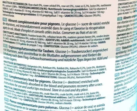 Versele Laga Oropharma Glucose+ Vitamins for Pigeons, 400 Gms at ithinkpets.com (2)