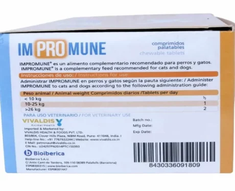 Vivaldis Bioiberica Impromune Tablets for dogs & Cats, 10 tabs at ithinkpets.com (2)