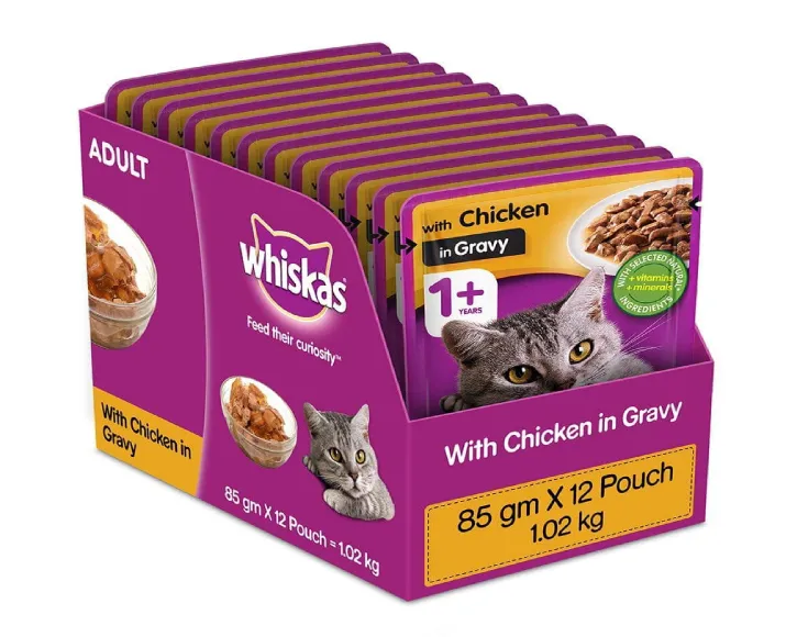 Whiskas Salmon in Gravy Meal and Chicken Gravy Adult Cat Wet Food Combo at ithinkpets.com (1) (2)
