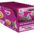 Whiskas Salmon in Gravy Meal and Chicken Gravy Adult Cat Wet Food Combo, 48 Pcs