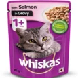 Whiskas Salmon in Gravy Meal and Chicken Gravy Adult Cat Wet Food Combo, 48 Pcs