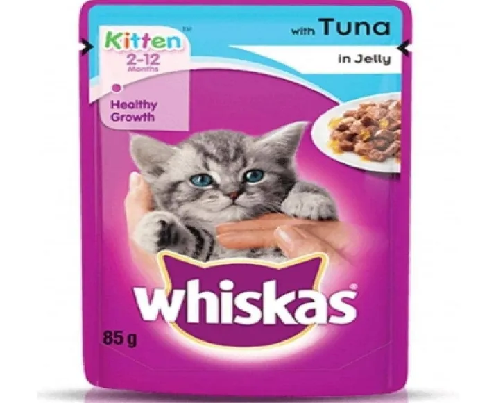 Whiskas Tuna in Jelly Kitten and Chicken Gravy Adult Cat Wet Food Combo, 24 Pcs at ithinkpets.com (2)