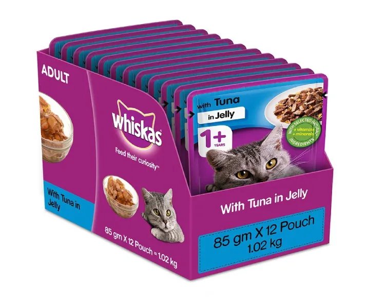 Whiskas Tuna in Jelly Meal Adult Cat Wet Food and Tuna Flavour Adult Cat Dry Food Combo at ithinkpets.com (3)