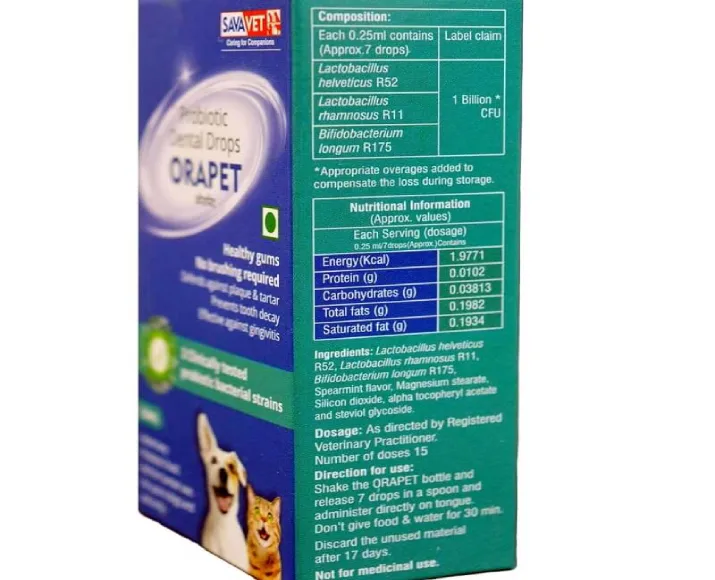 Savavet Orapet Probiotic dental drops for Dogs & Cats, 3.8 ml at ithinkpets.com (3)