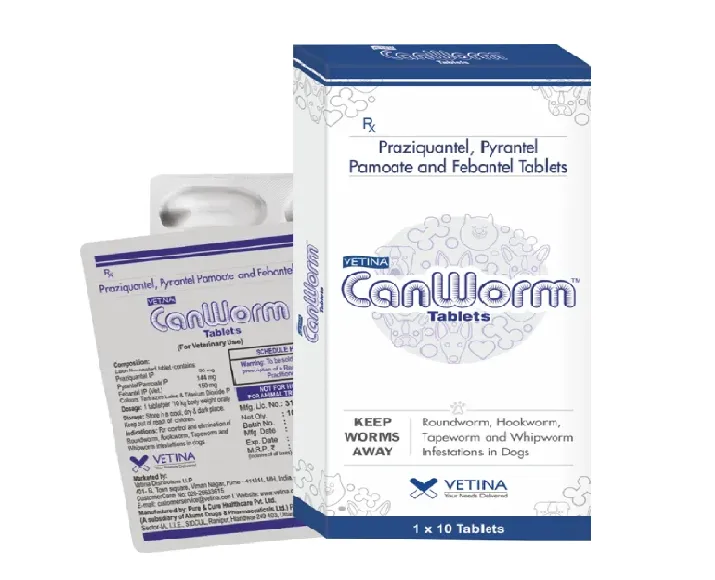 Vetina Canworm Dewormer for Dogs, 10 Tablets at ithinkpets.com (1)
