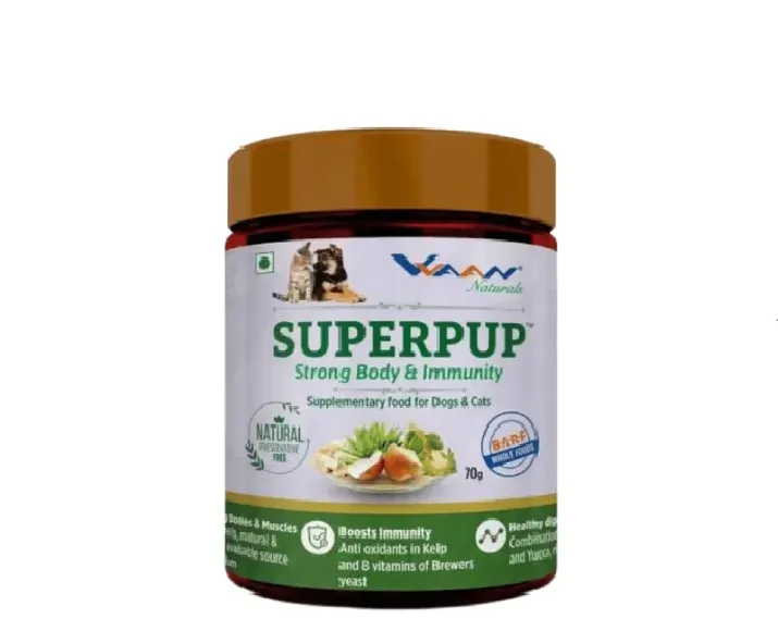 Vvaan Superpup Body & Immunity Supplements for Cats & & Dogs, 70 Gms at ithinkpets.com (1) (1)