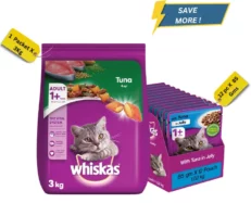 Whiskas Tuna Dry Food and Tuna In Jelly Wet Food Combo at ithinkpets.com (1)