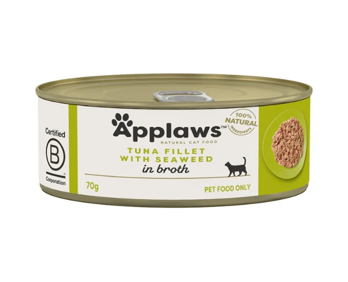 Applaws Tuna Fillet with Seaweed in Broth, Cat Wet Food, 70 Gms at ithinkpets.com 3