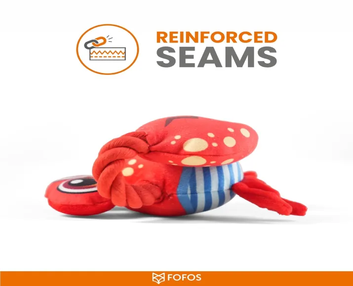 Fofos Sealife Crab Plush Dog Toy at ithinkpets.com (2)