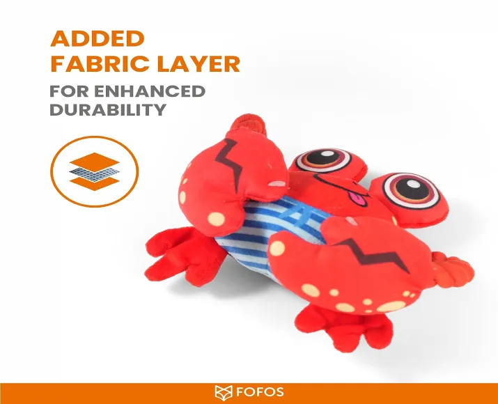 Fofos Sealife Crab Plush Dog Toy at ithinkpets.com (3)