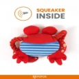 Fofos Sealife Crab Plush Dog Toy