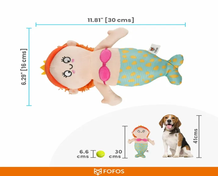Fofos Sealife Mermaid Plush Dog Toy at ithinkpets.com (6)