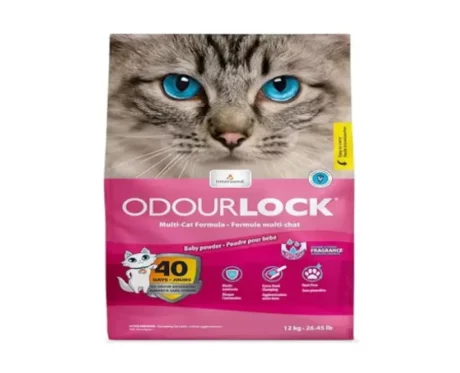 Intersand Odourlock Cat Litter Baby Powder for Kitten And Adult Cat, 12 Kg at ithinkpets.com (1) (1)