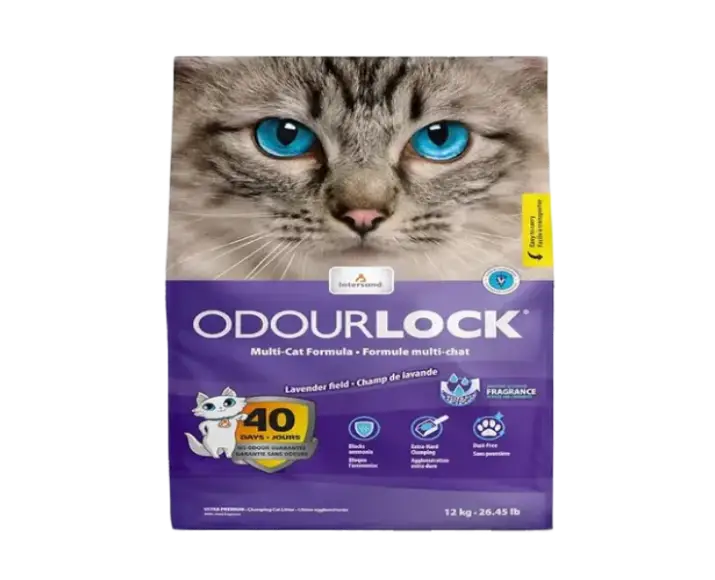 Intersand Odourlock Cat Litter Lavender for Kitten And Adult Cat, 12 Kg at ithinkpets.com (1)