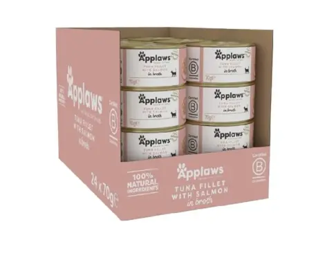 Applaws Cat Wet Food Tin Tuna Fillet with Salmon in Broth, 70 gms at ithinkpets.com 1 (1)